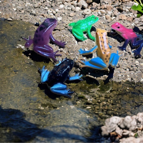 Lot of 5 Frog Plastic Figures 1.5" - Picture 10 of 10